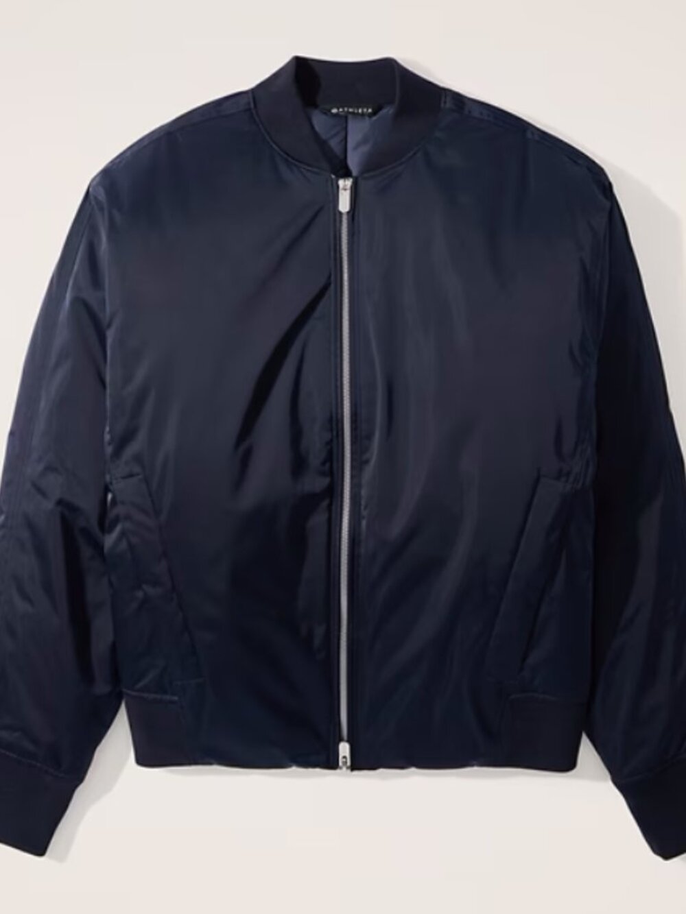 Athleta‎ Sateen Bomber Jacket Women's Simone Navy Full Zip
